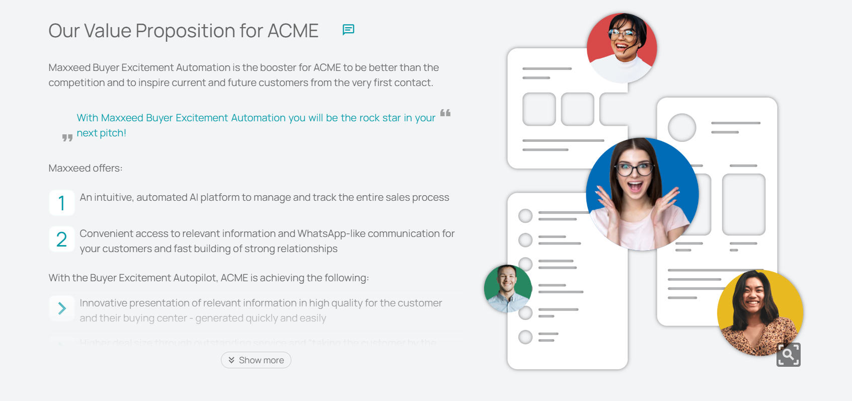 Generate value propositions automatically